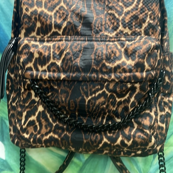 Victorias Secret Leopard Backpack with chain detail main image 9